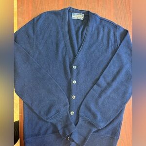 VTG Arnold Palmer Robert Bruce Classic Grandpa navy cardigan size M
